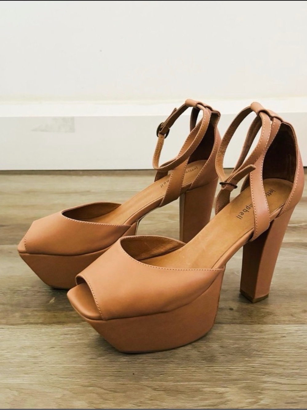 Jeffrey Campbell Tan Platform Peep-Toe Heels